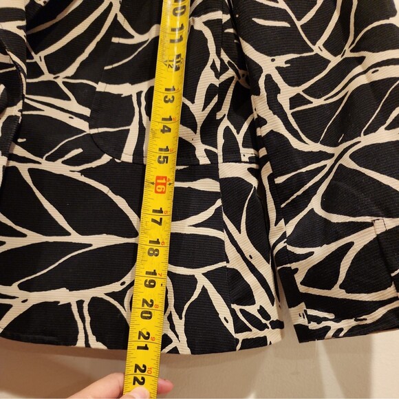 Anne Klein Jacket Blazer Womens Size 8 Black Tan 100% Cotton Career Office Cute - Picture 7 of 11